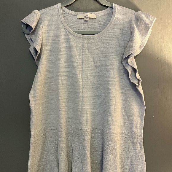 Ruffle Sleeve Peplum Sweater Grey Size L - Picture 2 of 4